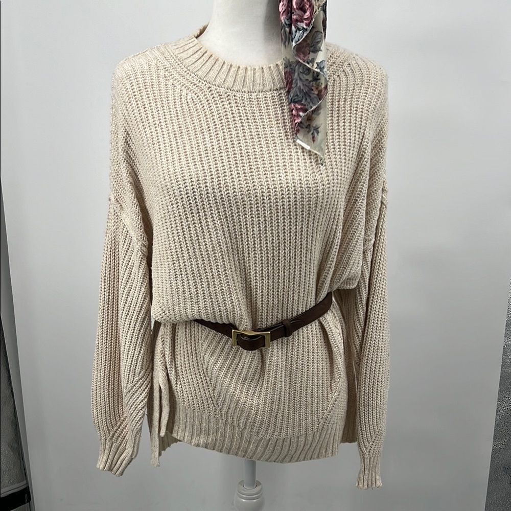 American Eagle Cozy Cream Knit Sweater Small